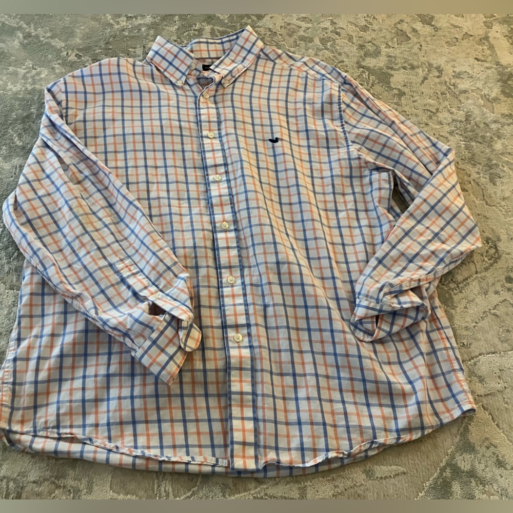 Southern Marsh Men’s XL Button Up Blue/Peach